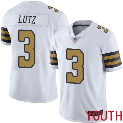 New Orleans Saints Limited White Youth Wil Lutz Jersey NFL Football #3 Rush Vapor Untouchable Jersey